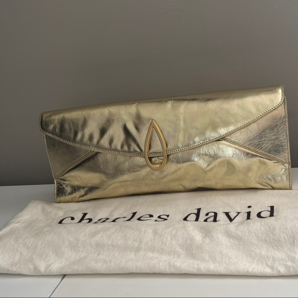 Charles David Metallic Gold Clutch